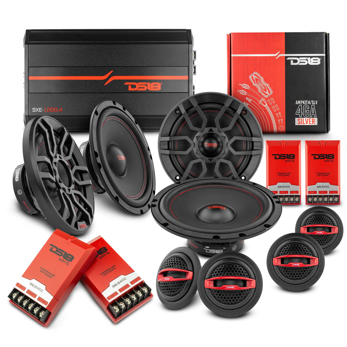 DS18 2008-2019 Honda Accord Front and Back Doors Speakers Good Upgrade/Replacement Package 900 Watts