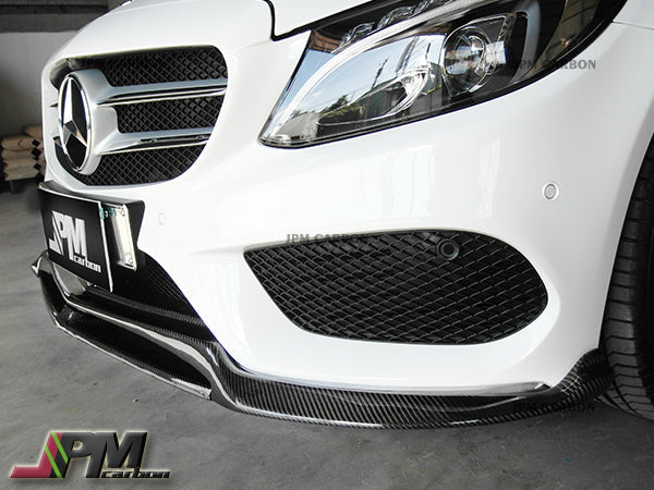 [JPMCarbon] DP2 Style Carbon Fiber Front Bumper Add-on Cover Lip Fits For 2015-2018 Mercedes-Benz W205 Pre-facelift C-Class with AMG Sport Package Only