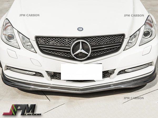 [JPMCarbon] DP Style Carbon Fiber Front Bumper Add-on Lip Fits For 2010-2013 Mercedes-Benz C207 Pre-facelift E-Class with Standard Package Only