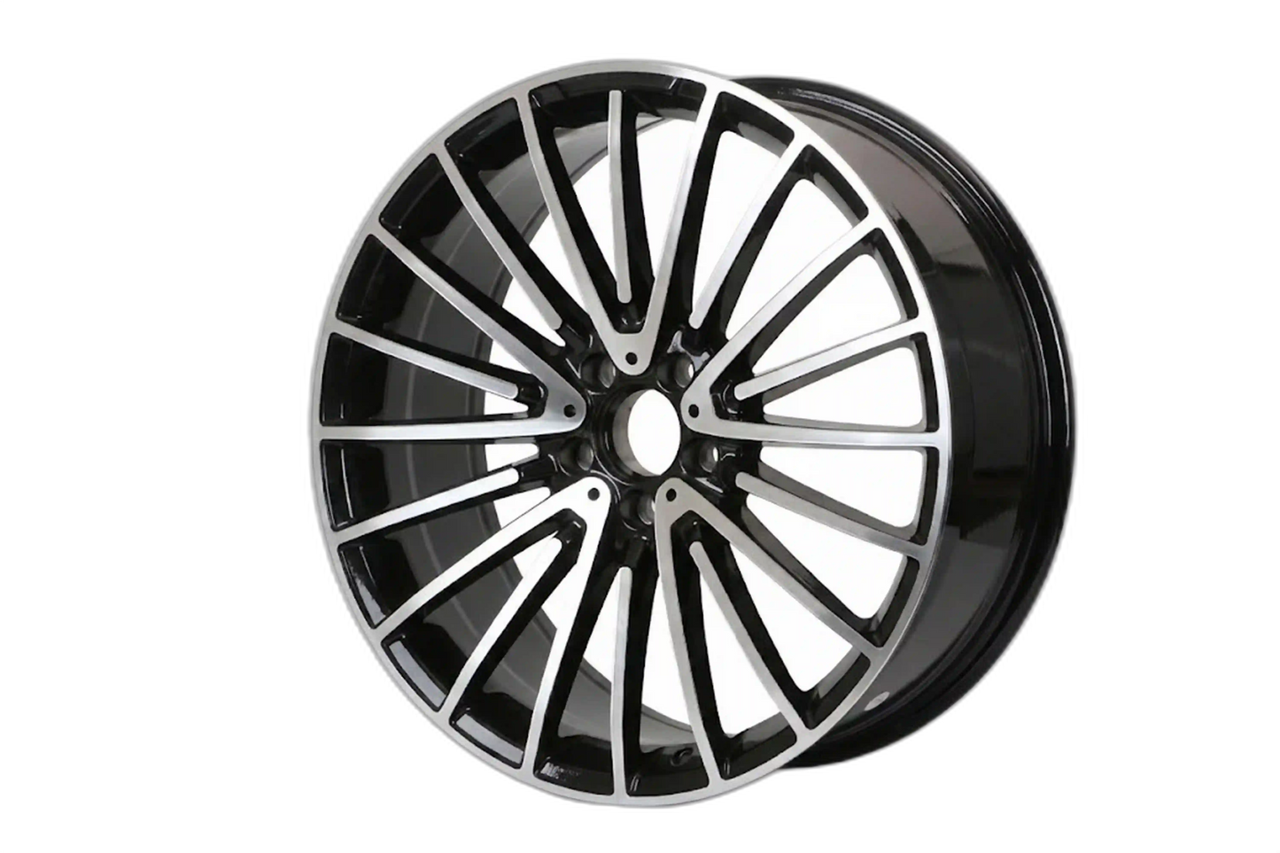 W812 21x10 5x112 +48 66.5 Black Machined Face