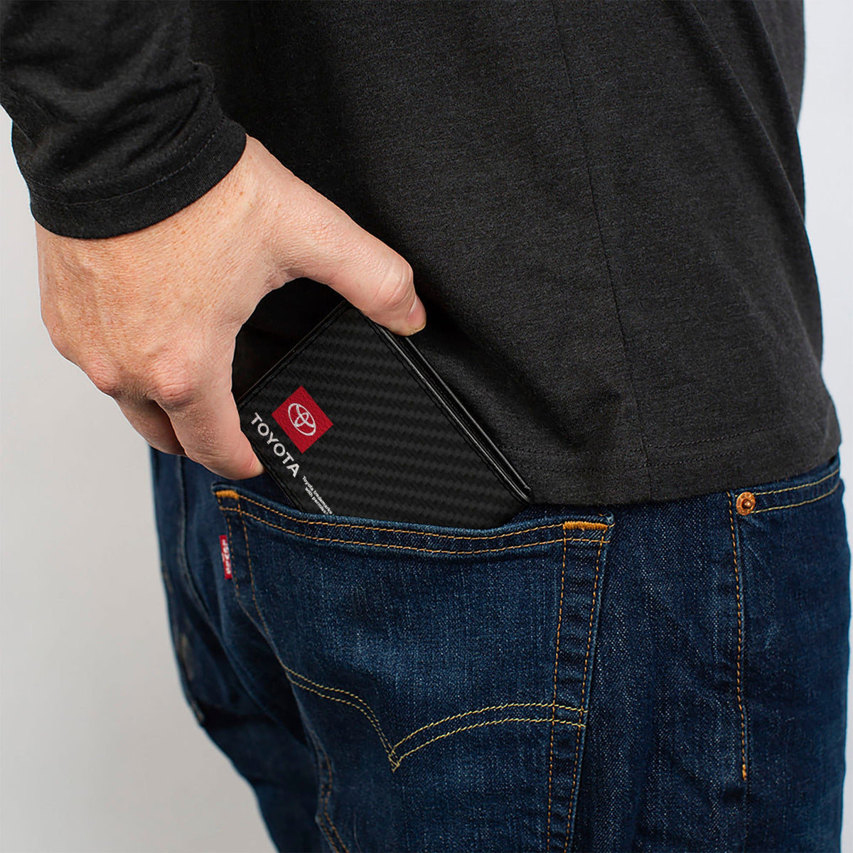 Bi-Fold Wallet - TOYOTA RACING DEVELOPMENT TRD and Toyota Logos Step Stripe Black/Gray/White/Red