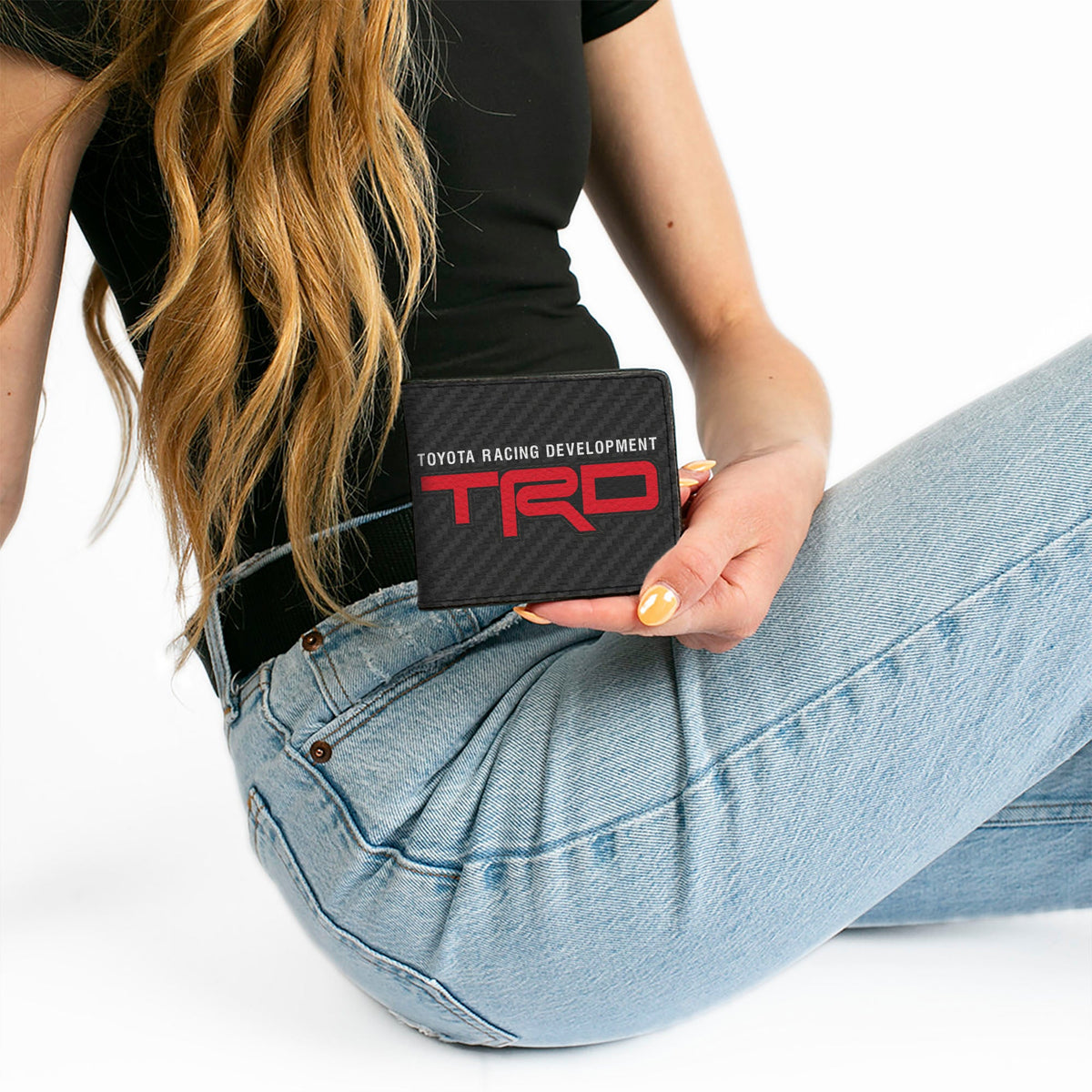 Bi-Fold Wallet - TOYOTA RACING DEVELOPMENT TRD and Toyota Logos Step Stripe Black/Gray/White/Red