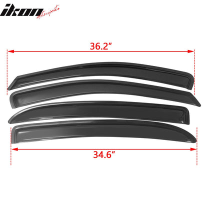 2005-2010 Chevy Cobalt Smoke Tinted Slim Style Visor Windows Acrylic