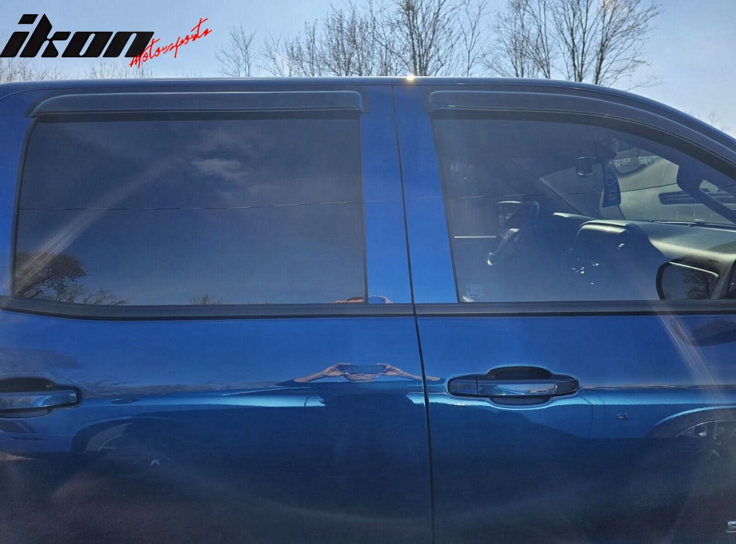 2014-2019 Chevrolet Silverado GMC Sierra  Crew Cab Slim Window Visor