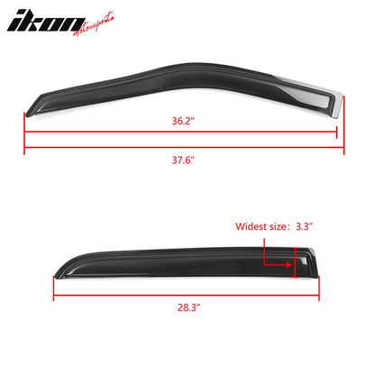 2009-2024 Dodge Ram 1500 Crew Slim Smoke Tinted Window Visor Acrylic