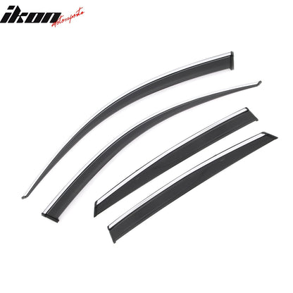 2018-2025 Honda Accord Window Visor Vent Rain Guard W/Chrome Trim PMMA