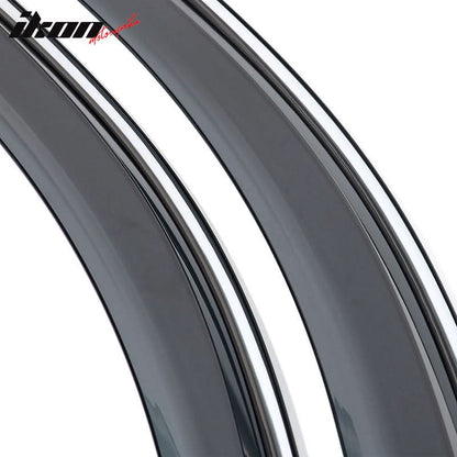 2014-2023 Jeep Cherokee Tape On Smoke w/ Chrome Trim Window Visors PC