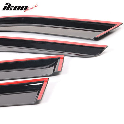 2020-2024 Toyota Highlander PC Side Window Visors w/ Chrome Trim 4PCS