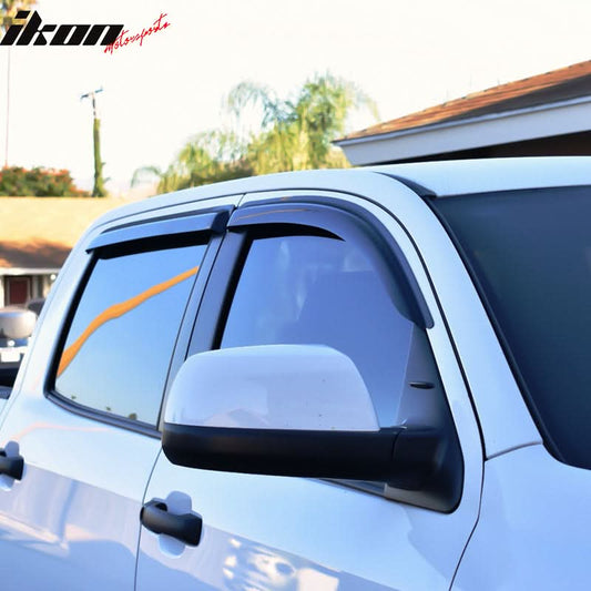 2007-2021 Toyota Tundra Crewmax Cab Tape On Smoke Tinted Visor Windows