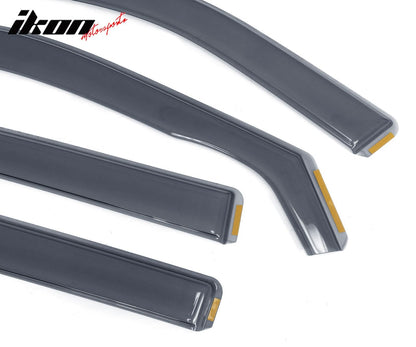 2020-2024 Toyota Highlander PC Side Window Visors w/ Chrome Trim 4PCS