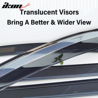 2020-2024 Toyota Highlander PC Side Window Visors w/ Chrome Trim 4PCS