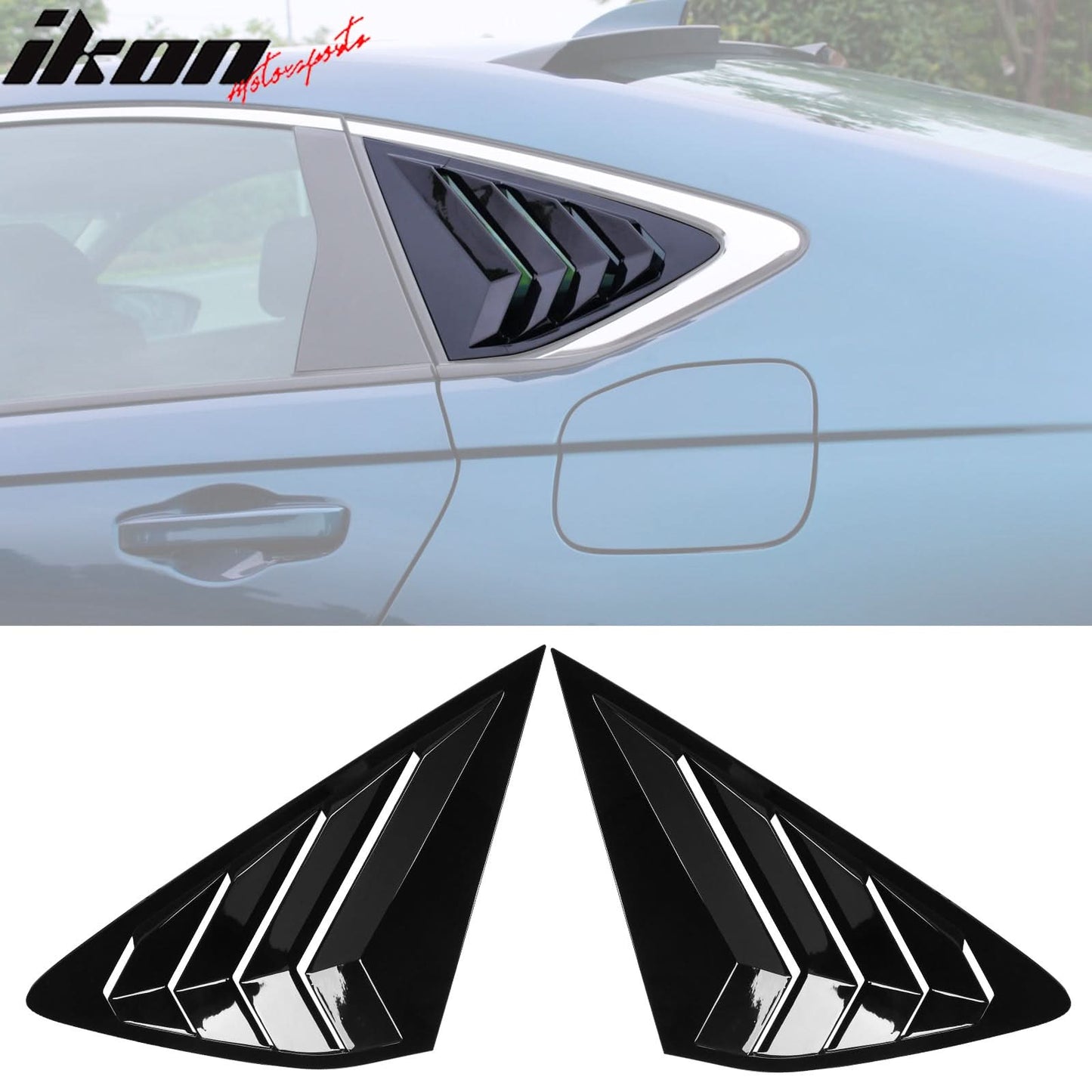 2023-2025 Honda Accord IKON Black Rear Quarter Window Louver ABS