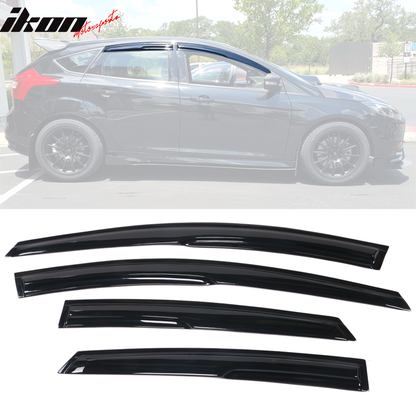 2012-2018 Ford Focus Acrylic 4PC Tape On Window Visors Rain Guard Vent