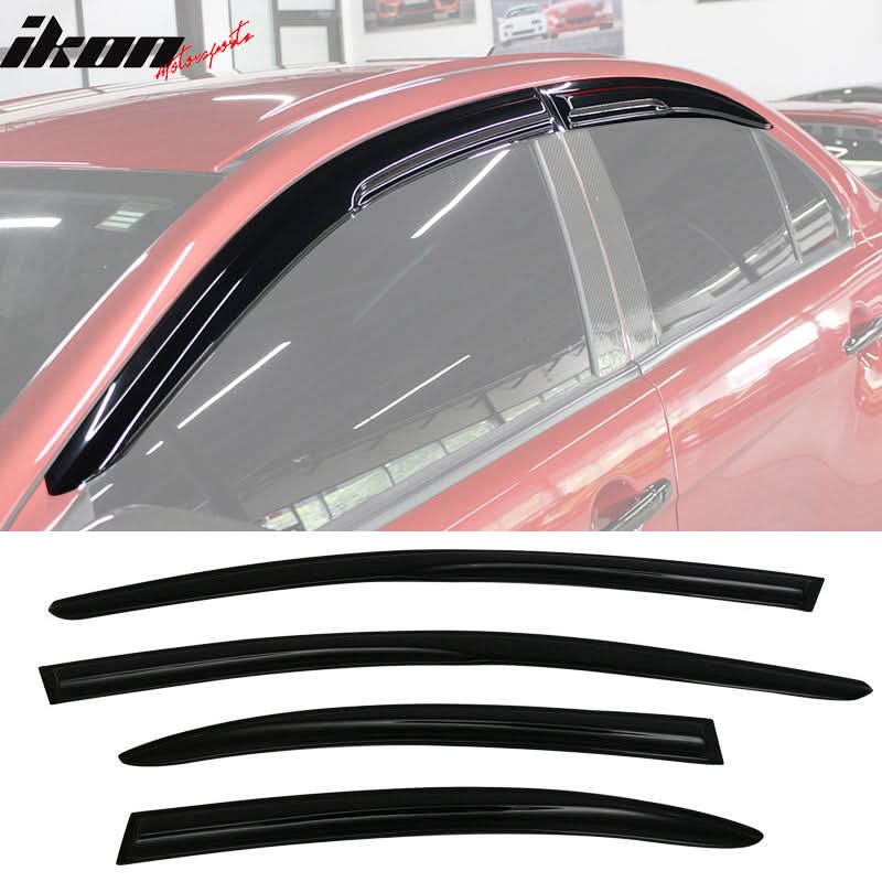 2008-2017 Mitsubishi Lancer EVO Window VisorsAcrylic 4PC
