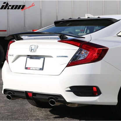 Fits 16-21 Honda Civic Sedan IK V Roof Spoiler Window Visor Smoke Wing