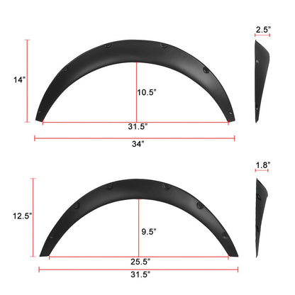 Universal Textured Matte Black Wheel Flares