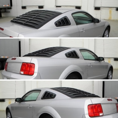 2005-2014 Ford Mustang Textured Black ABS Quarter Window Louvers