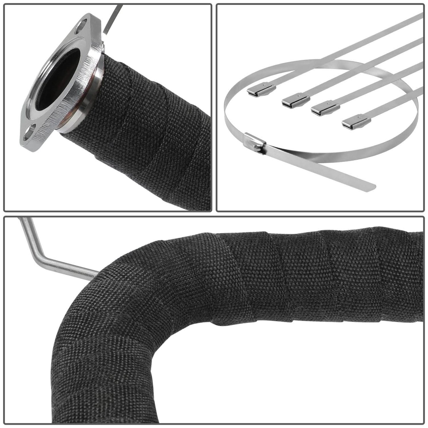 Type-2 Style Exhaust Heat Wrap - 2" x 30' Black with Zip Ties