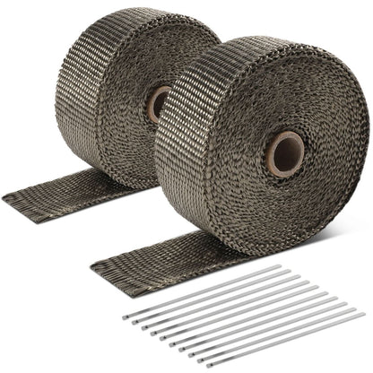 Titanium Type-2 Style Exhaust Heat Wrap - 2" x 30' with Zip Ties