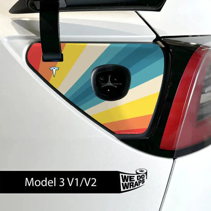 Wave Rider Stripes Tesla Charge Port Wrap | Model 3