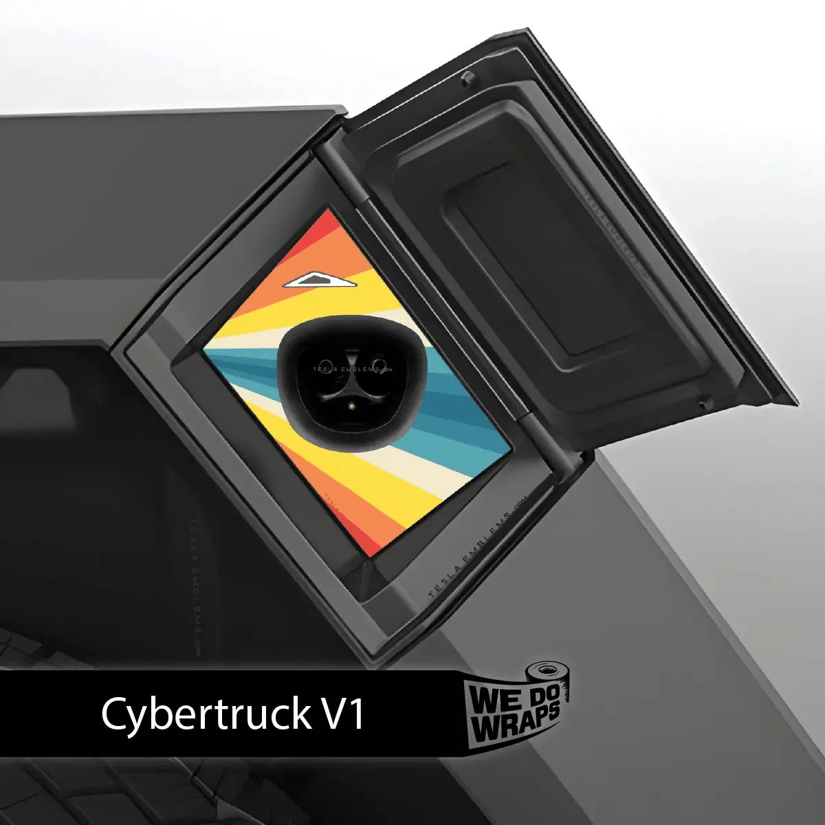 Wave Rider Stripes Tesla Charge Port Wrap | Cybertruck