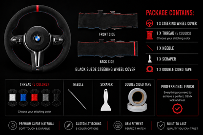 BMW F-Series Alcantara Suede Steering Wheel Cover DIY (Plain)