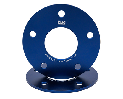 HRD Precision Machined 5mm Hub Centric Wheel Spacers (5x114.3 / 64.1mm / M12)
