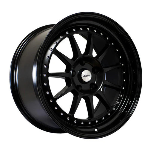 Whistler SK11 Satin Black Face / Gloss Black Lip Wheels – Set of 4