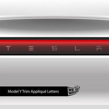 Wood Grain Tesla Emblem Decals (Front + Back) | Model Y