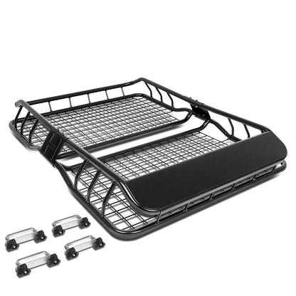 36" Roof Cargo Basket w/ Wind Fairing - Black