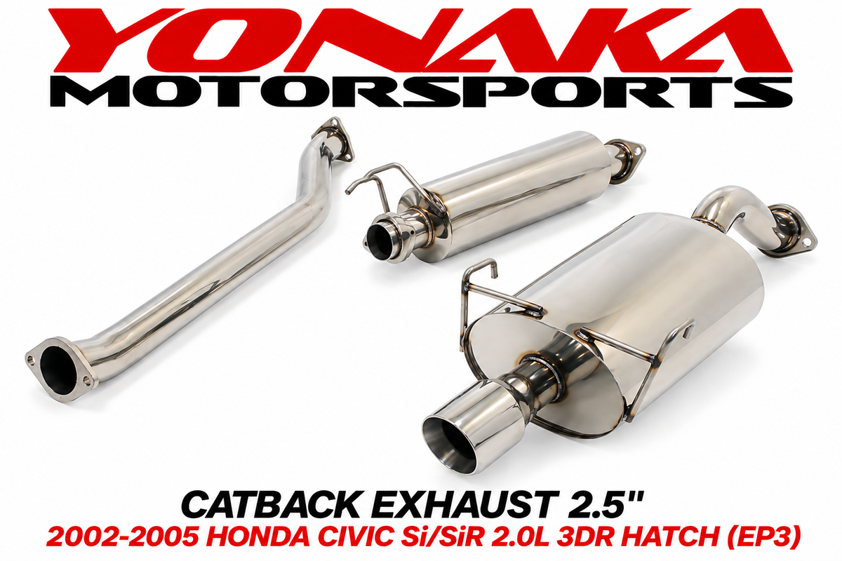Yonaka 2002-2005 Honda Civic Si/SiR 2.0L 3DR Hatch 2.5" Catback Exhaust (EP3) - FREE SHIPPING