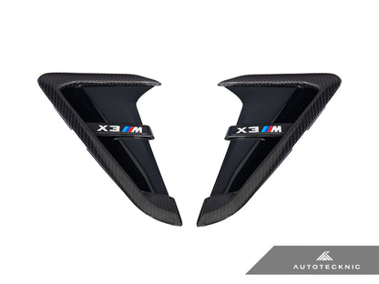 AutoTecknic Dry Carbon Gloss Black Fender Trim Set - BMW F97 X3M | F98 X4M