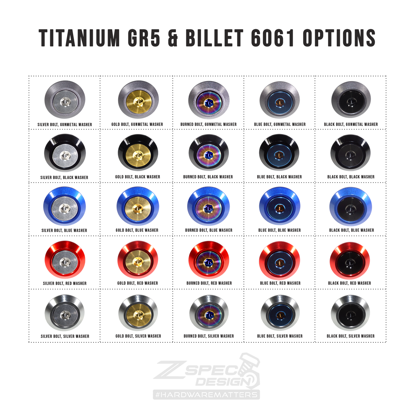 ZSPEC Hood Latch & Hinges Fasteners for '22+ Nissan Frontier D41, Titanium & Billet