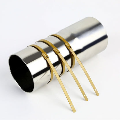 Zip Tie Kit for Heat Wrap - Stainless Steel - 12" Length - 5mm Width - 5 Piece - Gold