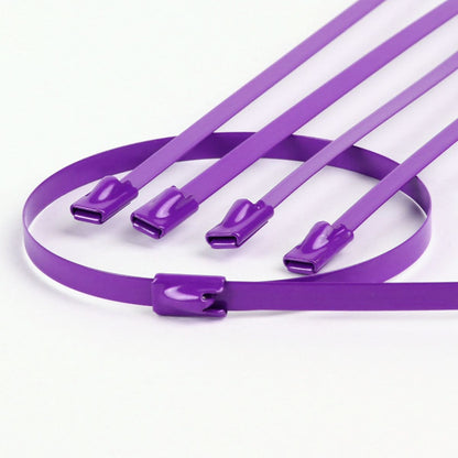 Zip Tie Kit for Heat Wrap - Stainless Steel - 12" - 5mm - 5pc - Purple