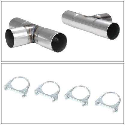 Universal Dual H-Pipe Exhaust Kit 2.5"-2.65" OD Mild Steel