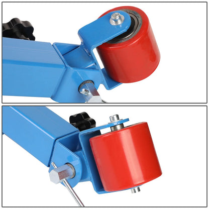 Adjustable Fender Roller with Lug Nut Spacer Rings - Blue