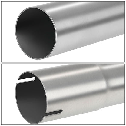 2" to 2.15" Flared Exhaust Pipe Tubing 18" Polished Stainless Steel