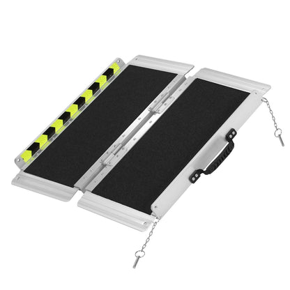 Wheelchair Ramp Aluminum 29" W x 2' L x 2" H Extended Metallic Black