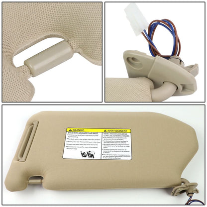 13-19 Nissan Pathfinder Sun Visor w/ Vanity Light Passenger Beige