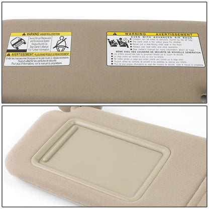 09-16 Toyota Venza Sun Visor Driver Side Beige Illuminated