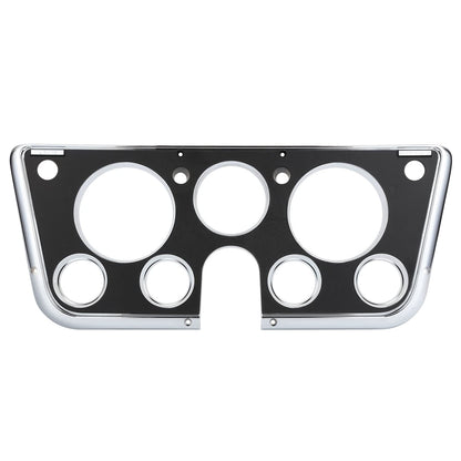 67-72 Chevrolet C10 Truck Dash Bezel 7 Hole Chrome Black Plastic