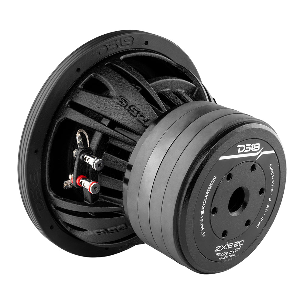 ZXI 8" High Excursion Subwoofer Quad Stacked Magnets | 600W RMS DVC 2-Ohm