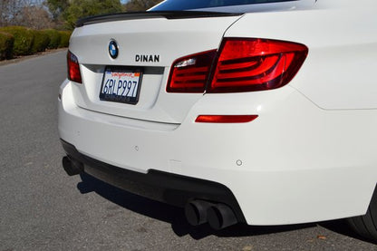 Dinan Free Flow Axle-Back Exhaust - 2011-2016 BMW 550i Stainless Steel - Black Tips - F10