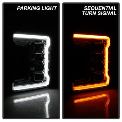 Spyder Ford F-250/F-350/F450 17-18 Full LED Headlights Black PRO-YD-FS17HALAP-SEQ-C 5087447