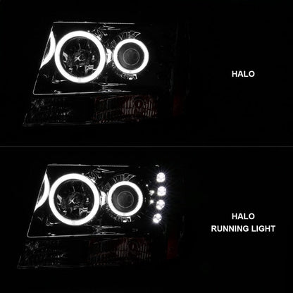 Anzo 2007-2013 Chevrolet Avalanche Projector Headlights w/ Halo Chrome
