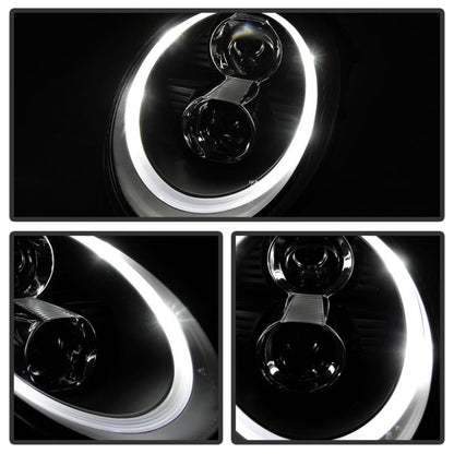 Spyder Porsche 911 997 2005-2009 Projector Headlights Halogen Model DRL LED Blk PRO-YD-P99705-DRL-BK 5080134