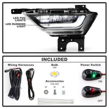 SPYDER 21-23 Ford F150 OEM Style Full LED Fog Lights w/ Switch FL-FF1502021-LED-C 9052255