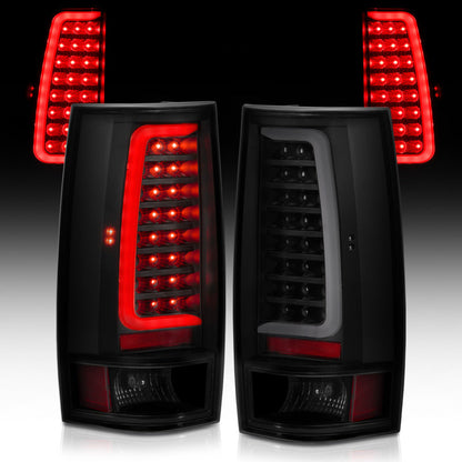 ANZO 2007-2014 Chevy Tahoe LED Taillight Plank Style Black w/Smoke Lens 311322