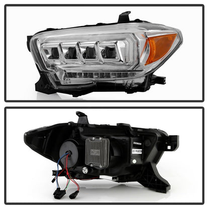 Spyder 16-20 Toyota Tacoma Halogen Model Only High-Power LED Headlights - Chrome PRO-YD-TT16HALAP-C 5088369